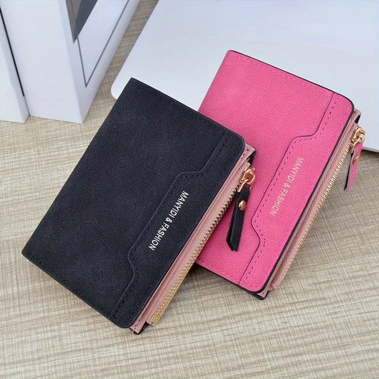 Minimalist Solid Color Short Wallet, Classic Coin Purse, Trendy Mini Credit Card Holder For Women