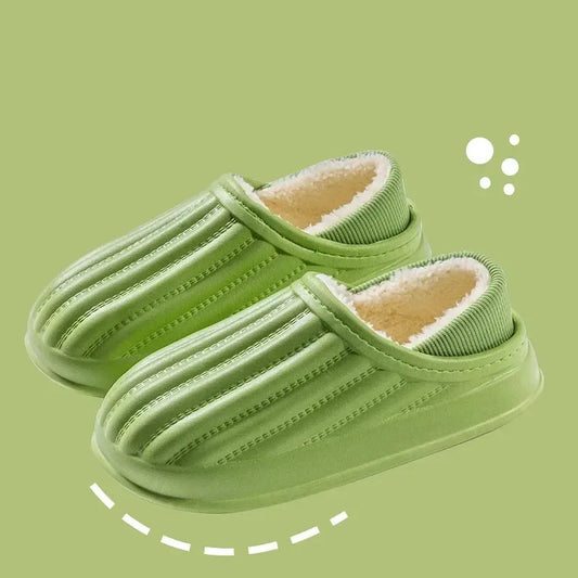 Winter Warm Cotton Slippers for WOMEN'S Home Wear, Thickened Waterproof, Snow Proof, Warm and Minimalist Couple Cotton Shoes