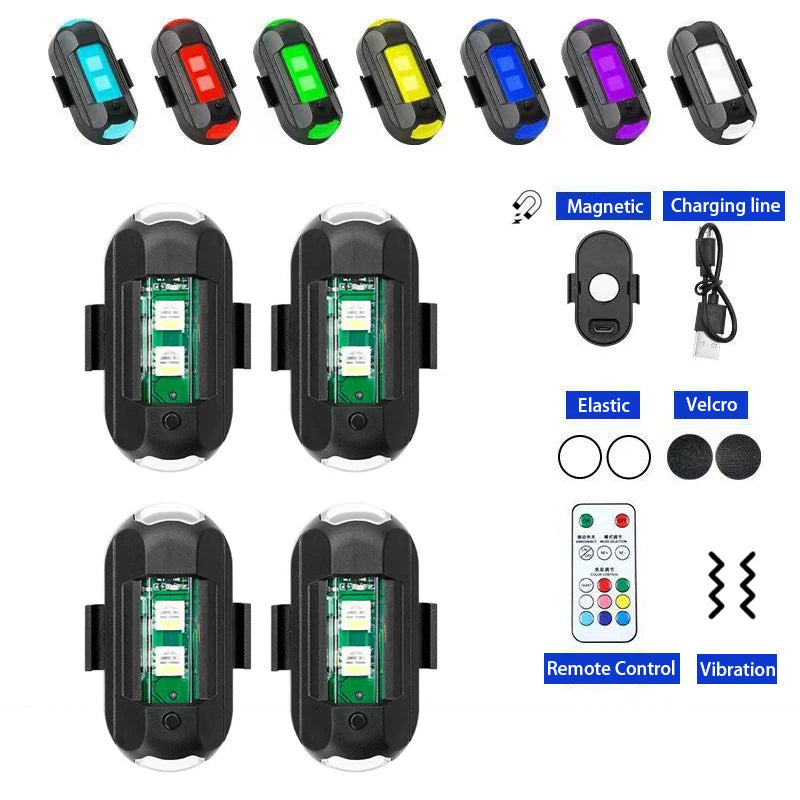 BLALION Motorcycle Light Drone Strobe Light USB LED Anti-Collision Bike Aircraft Night Flying Mini Flashing Warning Signal Light