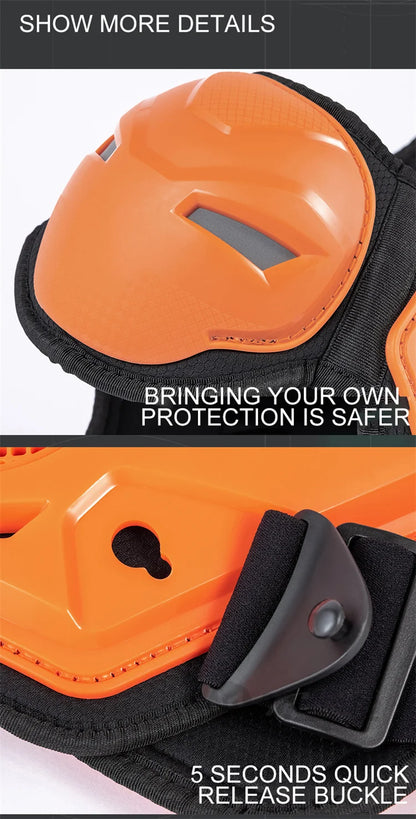 Children Motorcycle Riding Body Armor Vest Kids Motocross Back Chest Protectors Off-Road Dirt Bike Cycling Protective Gear