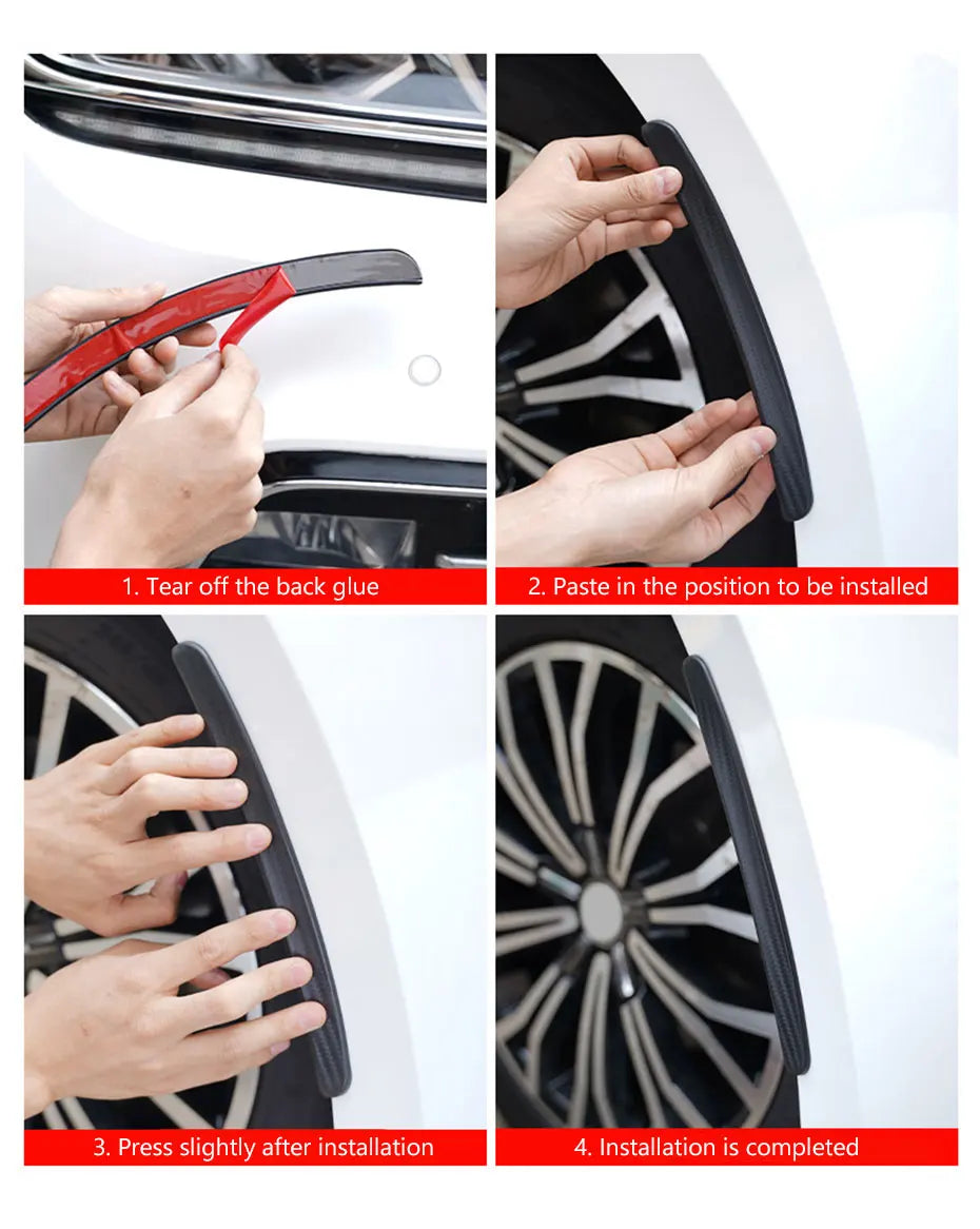 BLALION Car Fender Protector Strip Universal Front Tyre Strip Anti Scratch Protector Wheel Tyre Eyebrow Mud Guard Glue Stickers