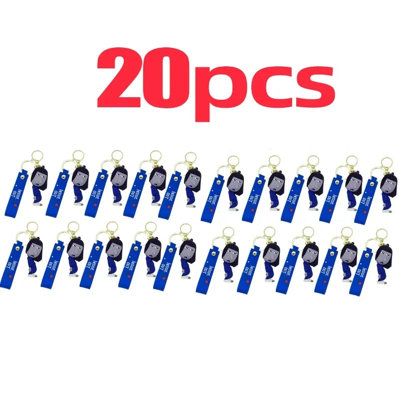 1-40PCS wholesale Inside Out 2 keychain Plush Cartoon Character keychain Pendant Personality Creative Glue Doll Small Pendant