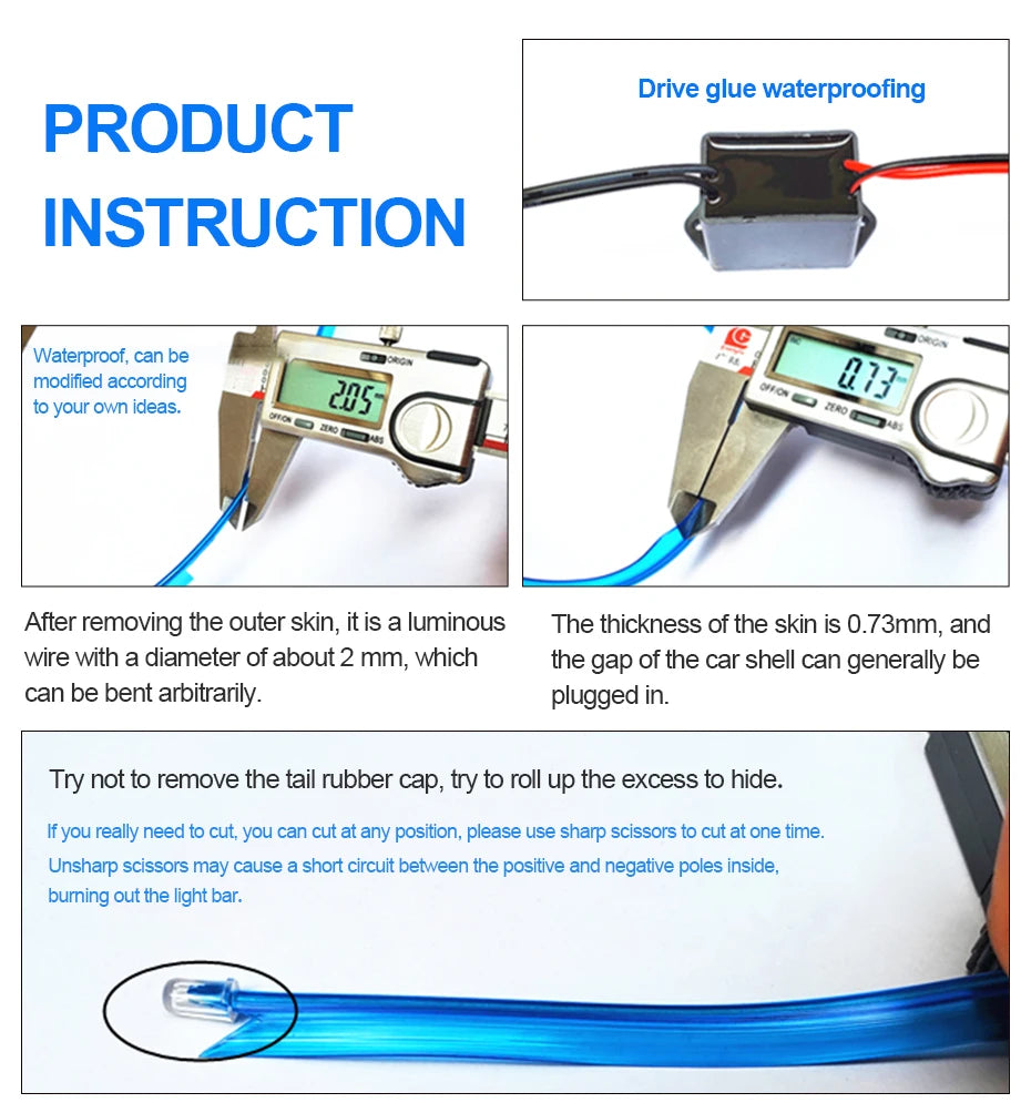 BLALION 12V Motorcycle LED Ambient Decorative Strip Light Car DRL Styling Flexible Atmosphere Lights APP Control Waterproof Lamp