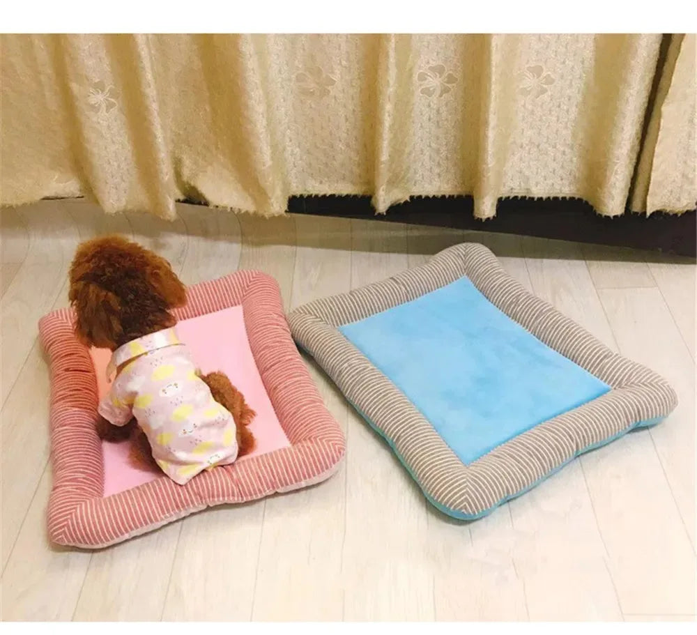 Cooling Pet Bed Cats Accessories Dog Houses and Habitats Accessory Basket Puppy Goods Cushions House Kitten Products Beds