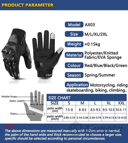 New Off-road Motorcycle Gloves Wearable Breathable Motocross Racing Gloves Touch Screen Biker Cycling Summer Guantes Moto Luvas