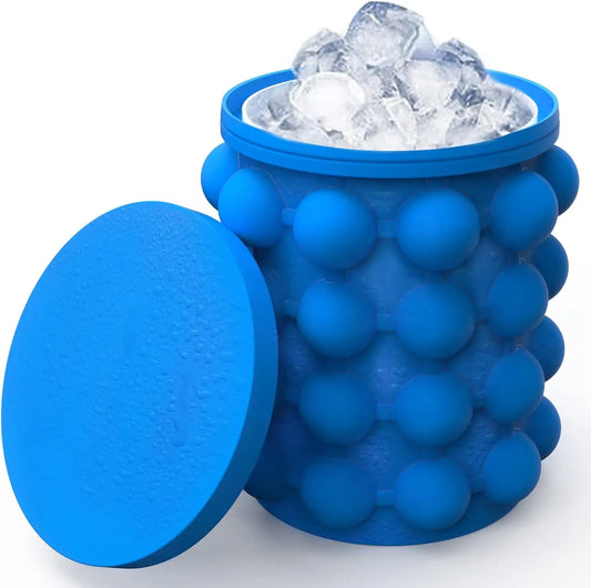 2-in-1 Silicone Bucket Ice Cube Maker Easy Freezing and Serving Perfect for Bars Clubs Essential Drinkware Kitchen Accessories