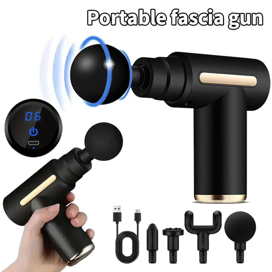 New Portable Fascia Massage Gun Deep Tissue Mini Muscle Massage Gun Lightweight Adjustable Speed Whole Body Massage Equipment