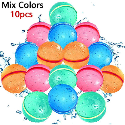 Reusable Water Balloons Magnetic Quick Fill Water Balloon Refillable Self Sealing Water Bomb Splash Balls for Kids Swimming Pool