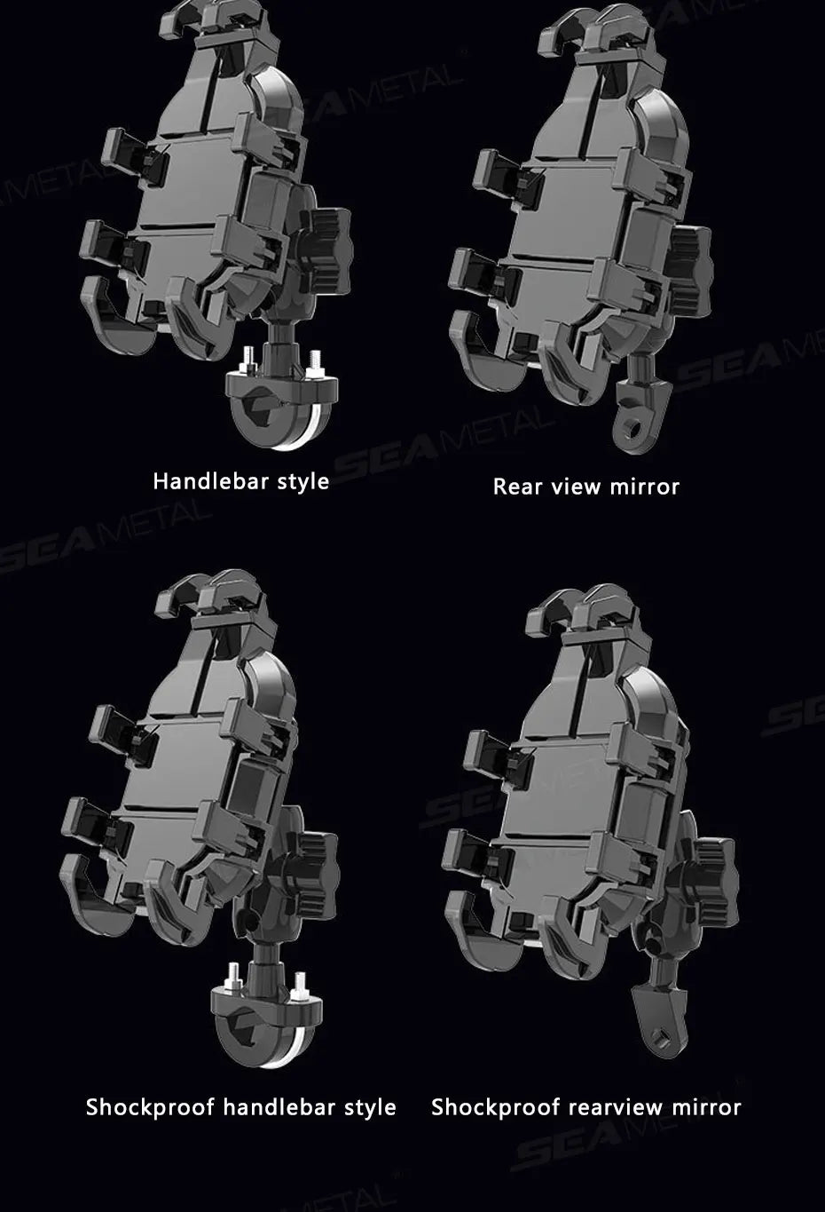 BLALION Motorcycle Riding Shock Absorption Mobile Phone Bracket Eight Claw Fixed Bracket for 4.7-7.1 inch Smartphone Shockproof