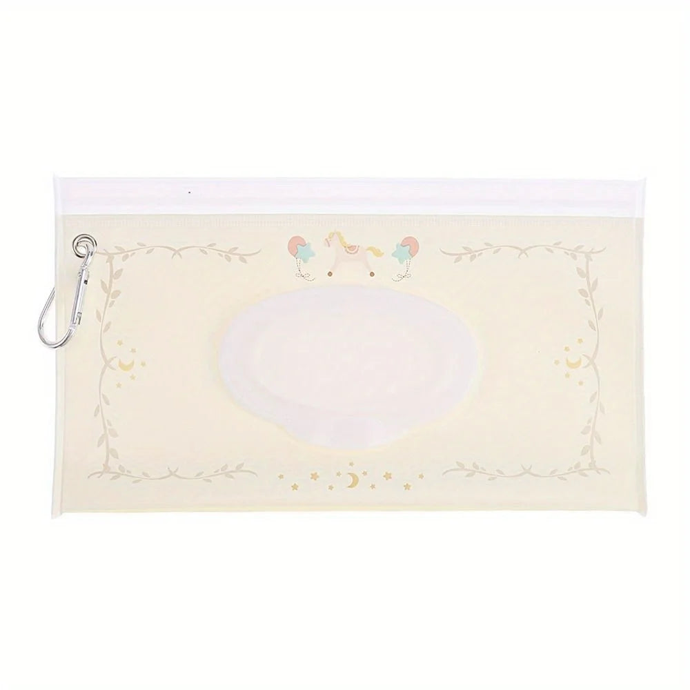 EVA Baby Wet Wipe Pouch Portable Wipes Holder Case Flip Cover Snap-Strap Reusable Refillable Cosmetic Pouch Useful Tissue Box