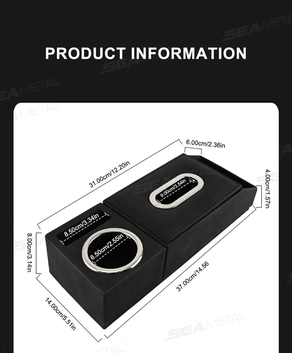 BLALION Car Armrest Mat Height Increase Pad Car Tissue Storage Box Cup Holder Armrest Protect Cushion Elbow Support Arm Cover