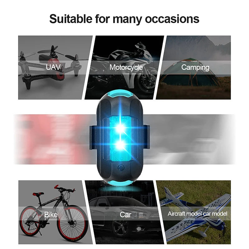 BLALION Motorcycle Light Drone Strobe Light USB LED Anti-Collision Bike Aircraft Night Flying Mini Flashing Warning Signal Light