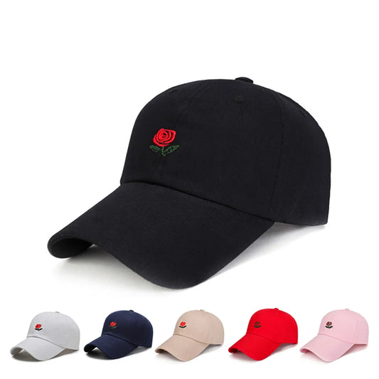 Unisex rose embroidery baseball cap for Men Women flower cap rapper Street hip pop hats cap outdoor sports men female hat
