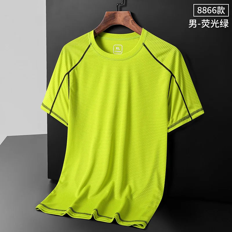 NASA GISS 2024 New Second Open Group Purchase Stall Spot Ice Silk T-shirt Men's Short sleeved Loose Quick Drying Top Silk Smooth