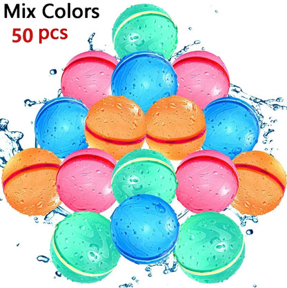 Reusable Water Balloons Magnetic Quick Fill Water Balloon Refillable Self Sealing Water Bomb Splash Balls for Kids Swimming Pool