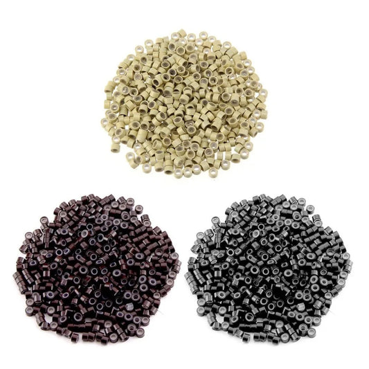 500Pcs Hair Extensions Micro Rings 5mm Multi-colored Silicone Lined Beads Ring for Hair Extensions Tool