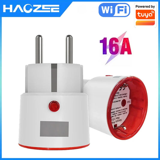 Tuya WiFi Smart Plug Socket EU 16A with Power Monitoring Timing Voice Control Works with Alexa Google Home Smart Life