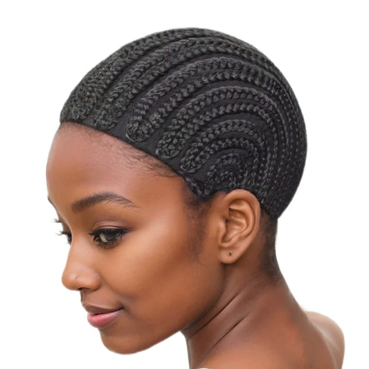 1PC Braided Wig Cap For Crochet Hair Braids Breathable Cornrow Cap for Easier Sew in Weave Hair black ponytail wig cosplay wig