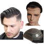 NLW Toupee for Men 100% Human Hair Pieces Hair prosthesis  Mens Swiss Lace Front with PU Around Hair Replacement System