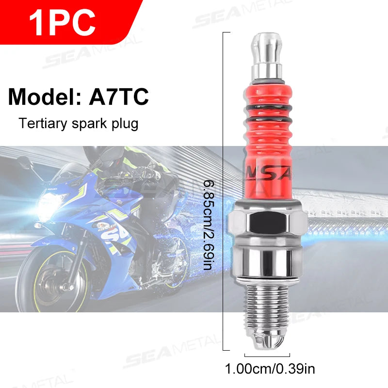 BLALION Racing Spark Plug 3 Triple Electrode A7TC D8TC For GY6 CG 50 70 110 125 150CC Motorcycle Atv Scooter Dirt Bike Go Kart