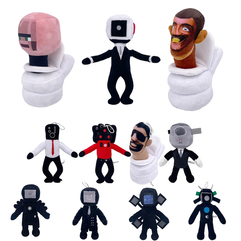 12pcs Skibidi Toilet Plush Toy New Skibidi Doll Stuffed Toy Skibidi Speakerman Plush Camara Camera Man Plush Stuffed Soft Toy