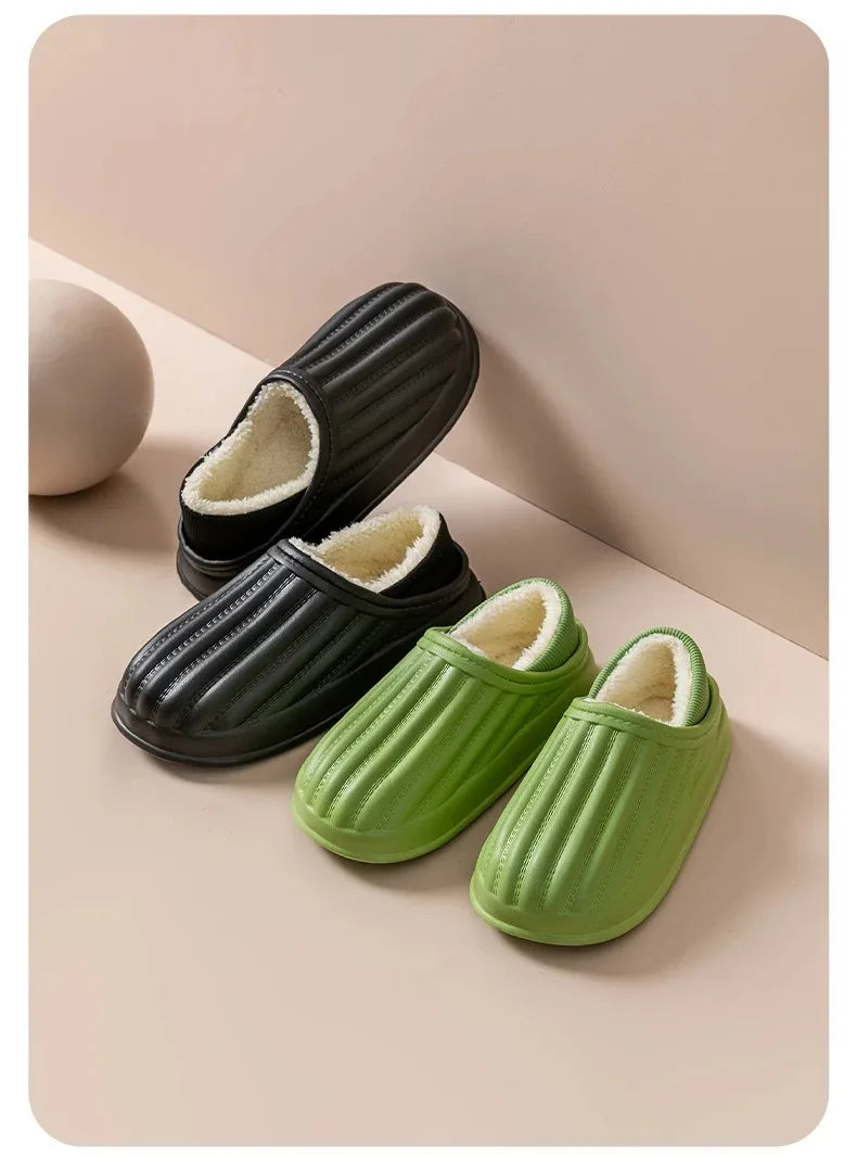 Winter Warm Cotton Slippers for WOMEN'S Home Wear, Thickened Waterproof, Snow Proof, Warm and Minimalist Couple Cotton Shoes