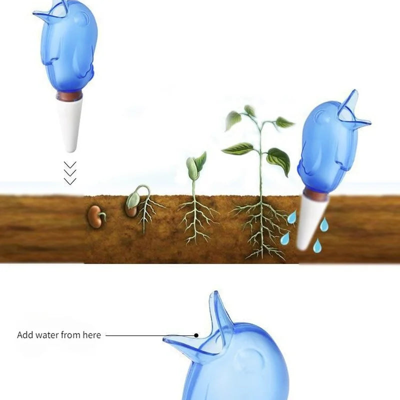 2 Pcs Garden Automatic Watering Tool Cute Birds Indoor Drip Watering System Kit Potted Plant Waterers Spike for Houseplant