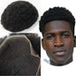 NLW 4mm Afro Curl Men Toupee 10*8 Hair replacement system for Men Full Lace Hair pieces Hair prosthesis  Hair units base