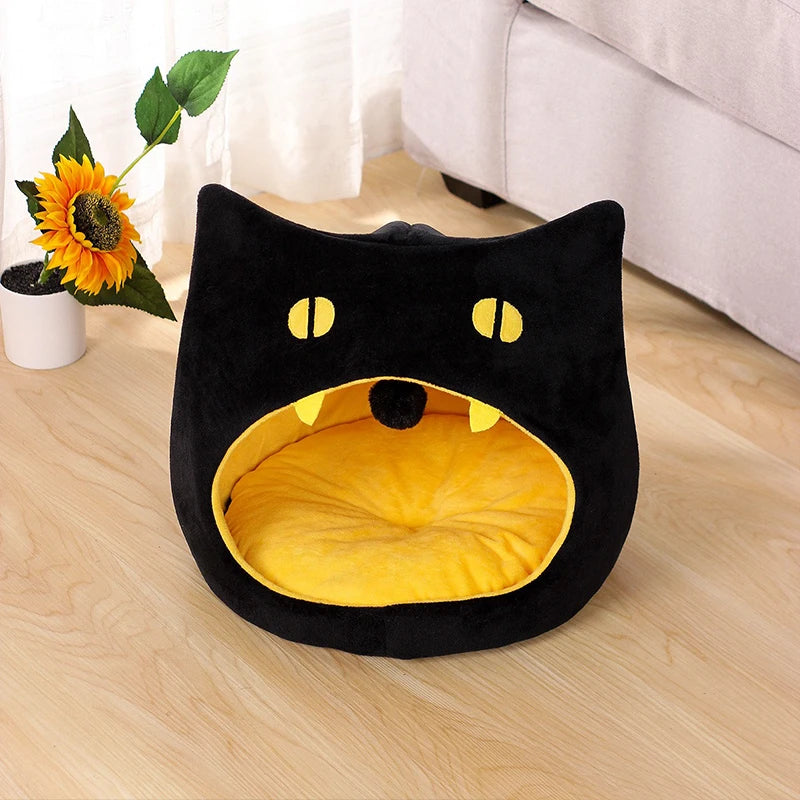 Cats Bed Halloween Goods Warm Houses and Habitats Winter Pet Christmas Puppy Accessories Dog All Kitten Supplies House Accessory