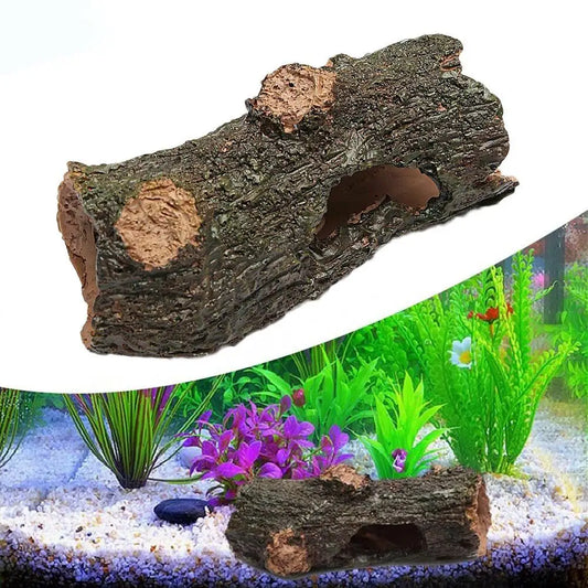Resin Tree Branch Fish Shrimp Turtle Hidden Hollow Tree Log Fish Tank Aquarium Simulation Fountain Accent Decoration
