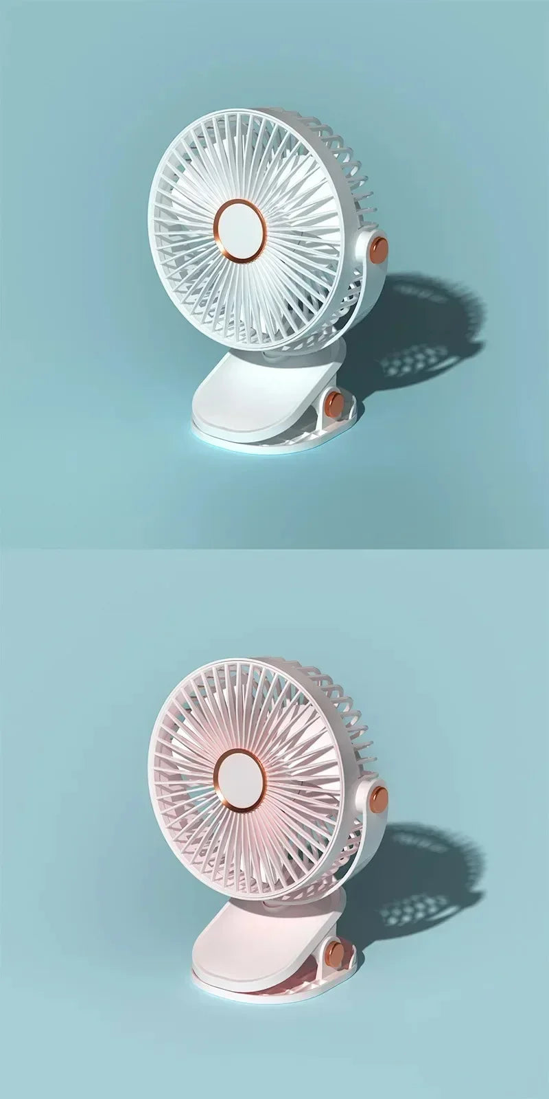 New 3 in 1 Portable Mini Clip Fan Rechargeable Air Circulator Wireless Electric Fan With Led Light Clip-on Home handheld Fan