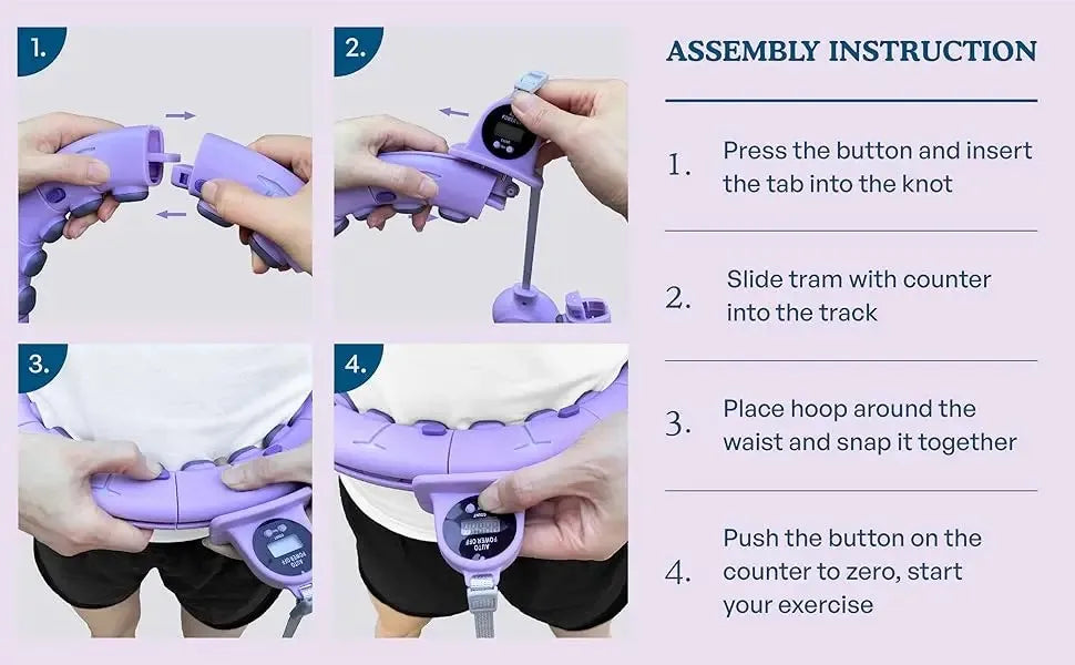 Intelligent Hoops Waist Tightening and Beauty Tool With Detachable Counting,Fitness Specific Weight-bearing Exercise Hoop