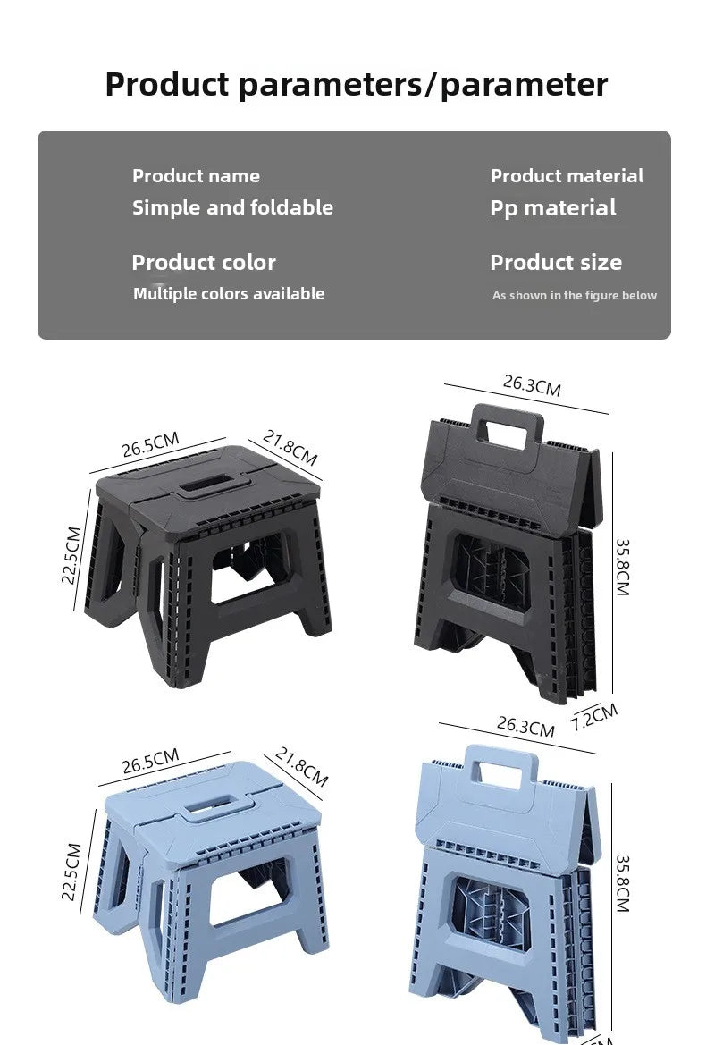 Folding stool, kindergarten low thickened maza stool, outdoor camping chair, household portable stall small bench
