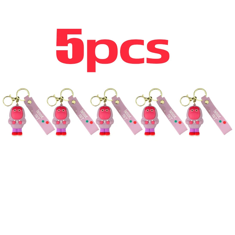 1-40PCS wholesale Inside Out 2 keychain Plush Cartoon Character keychain Pendant Personality Creative Glue Doll Small Pendant