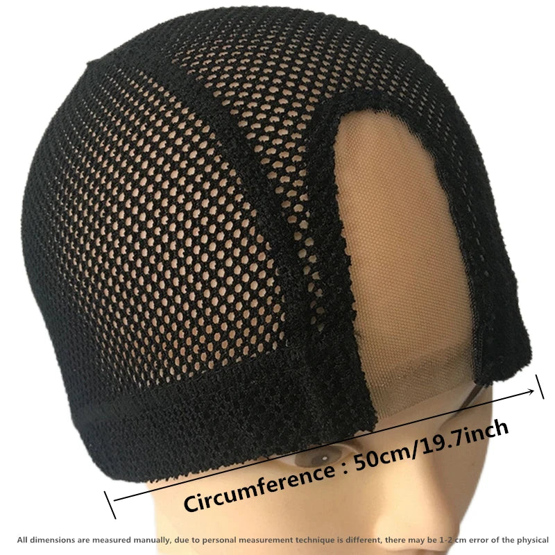 5Pcs 2X4U part Lace Wig Caps Spandex Mesh Dome Wig Cap For Making wig Elastic Dome Mesh Cap large holes Dome caps for men women
