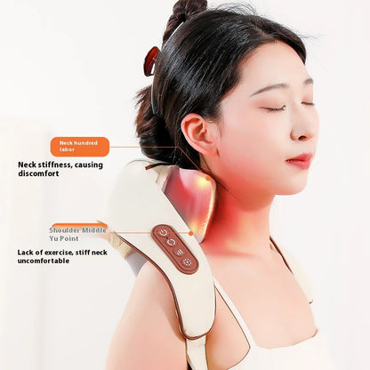 Neck and Shoulder Massager Wireless Shoulder and Back Kneading Massage Shawl Trapezius Neck Cervical Masajeador