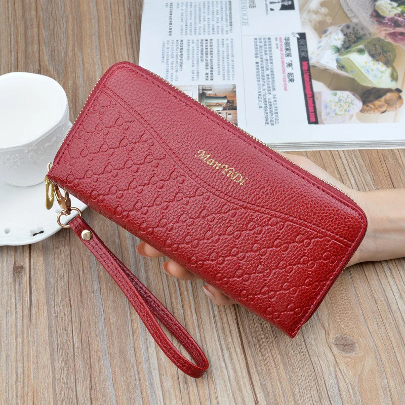 New Long Women's Wallet Female Purses Tassel Coin Purse Card Holder Wallets Double Zipper Pu Leather Clutch Phone Bag