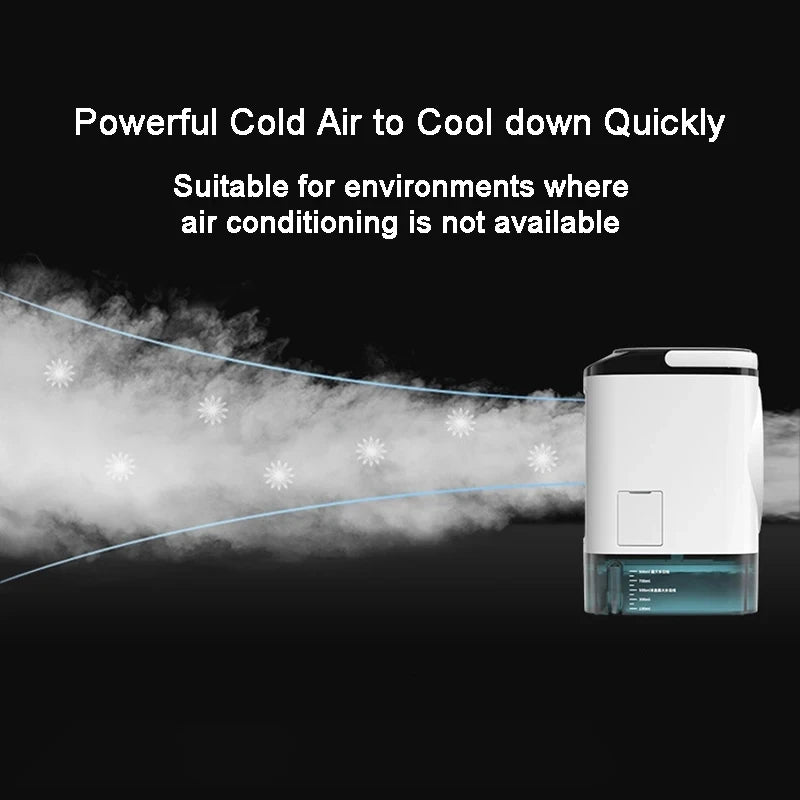 Air Conditioner Portable Fan Desktop Dual Spray Ultrasonic Atomization 3-Speed Mute Air Cooler Night Light Electric Fan for Home