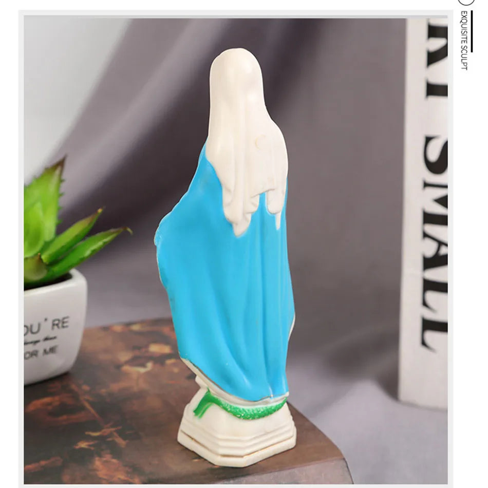 Small Catholic Mary Statue Madonna Handmade Virgin Mary Statue Jesus Desktop Home Decorative Ornaments 6.5-15cm