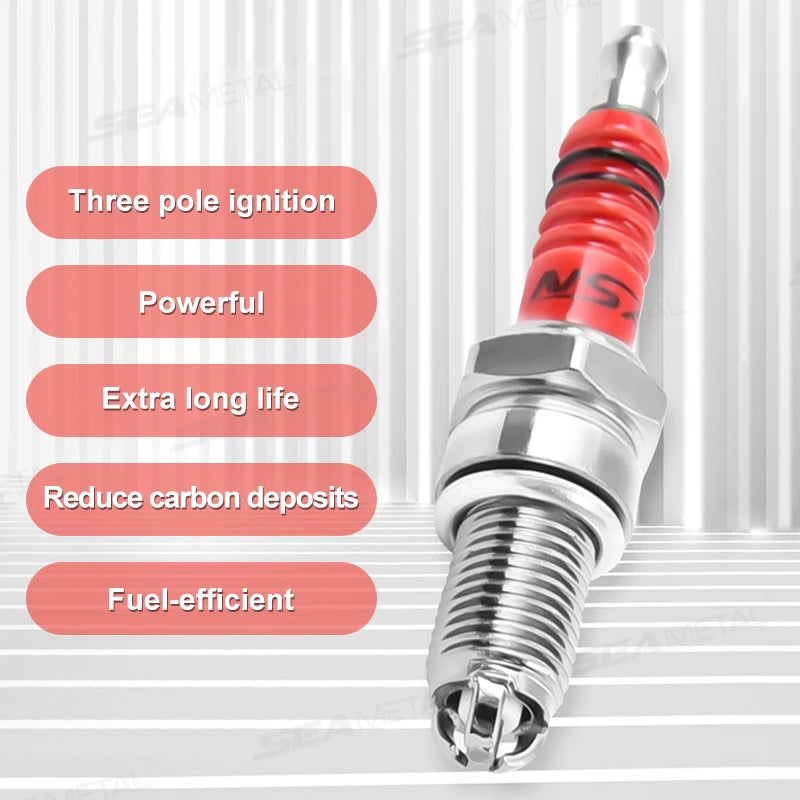 BLALION Racing Spark Plug 3 Triple Electrode A7TC D8TC For GY6 CG 50 70 110 125 150CC Motorcycle Atv Scooter Dirt Bike Go Kart