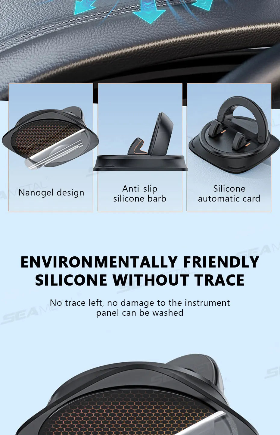 BLALION 360° Rotation Car Phone Holder Mat Pad Dashboard Automatic Clamping Anti Slip Anti bumping Stand For Phone GPS Bracket