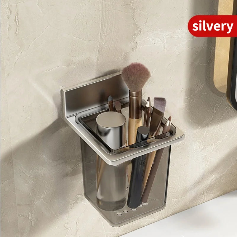 1PC Toothbrush Toothpaste Comb Storage Rack Bathroom Washbasin Toilet  Hole Free Shaver Storage Rack