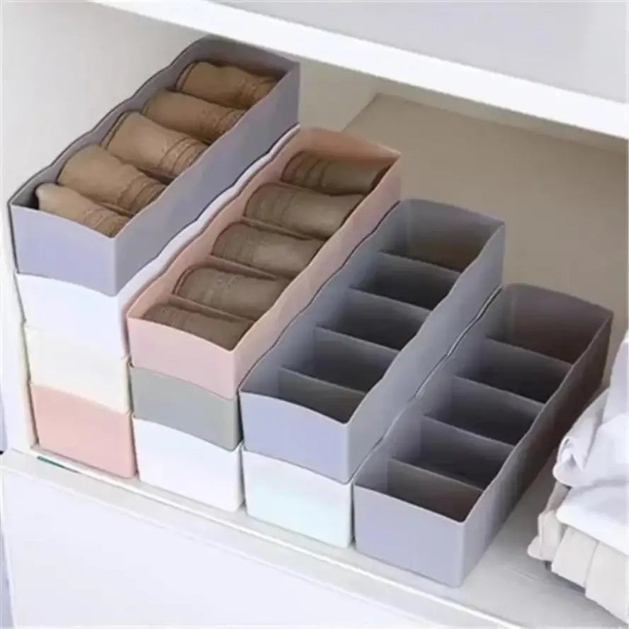 Closet Organize Sorting Boxs Household Storage Basket 5 Grids Underwear Socks Storage Box Plastic Drawer Divider Desk Accessory
