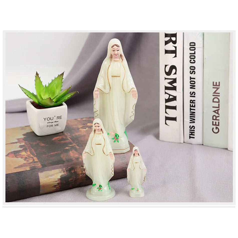 Small Catholic Mary Statue Madonna Handmade Virgin Mary Statue Jesus Desktop Home Decorative Ornaments 6.5-15cm