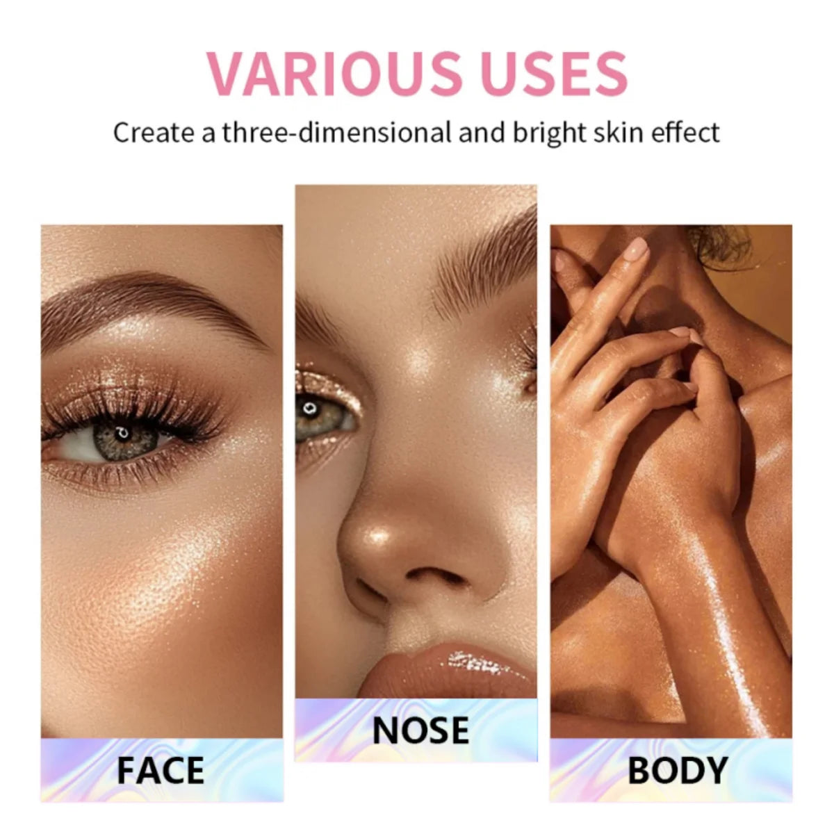 Six color face phosphor palette highlight cream concealer, natural glow, waterproof, shiny, eye shadow, phosphor makeup