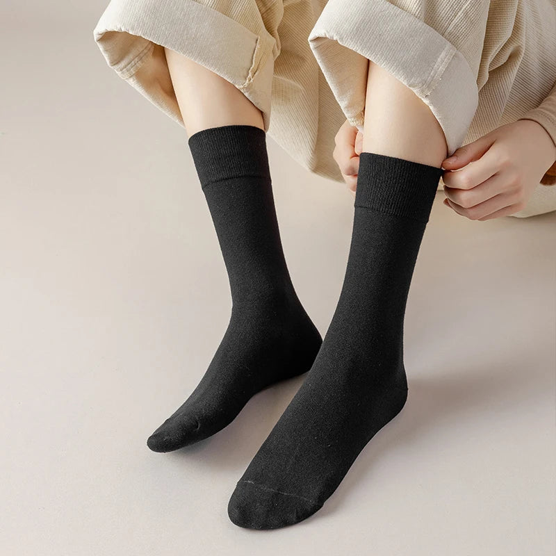 Socks women's Cotton Business Casual Soft Comfortable Solid Color Elastic Long Sock