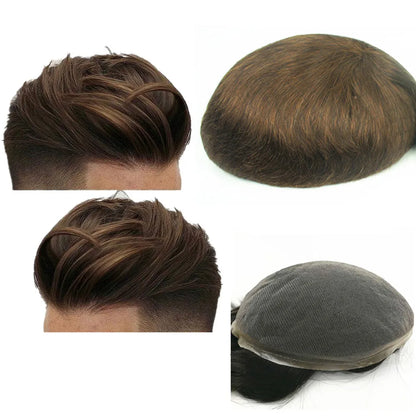 NLW Toupee for Men Human Hair Prosthesis Mens Swiss Lace Hair Replacement System Hair units base 10*8 Hair pieces