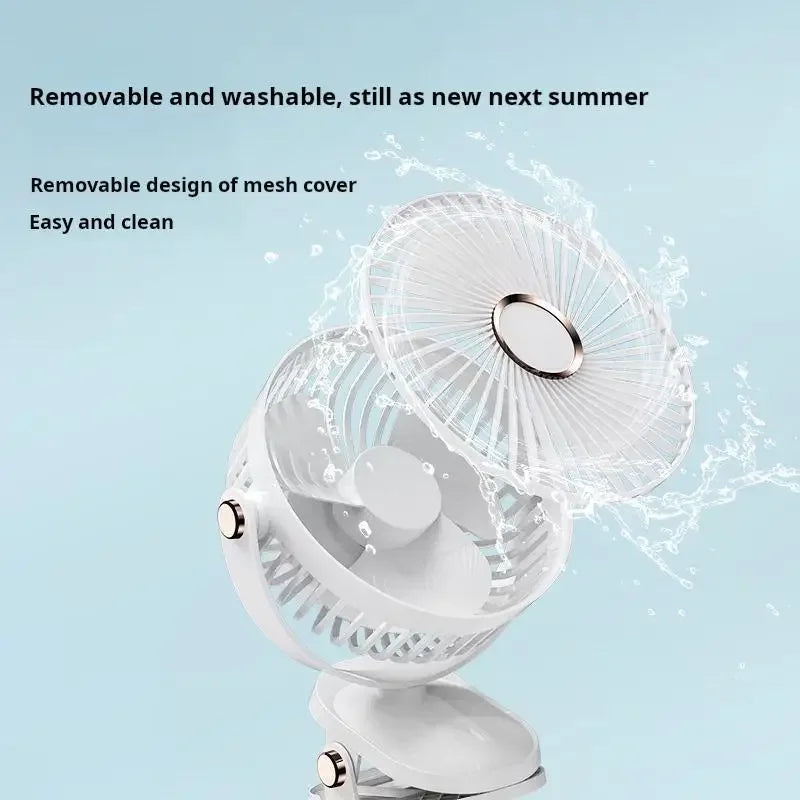 3 in 1 Mini Clip Fan Rechargeable Portable Air Circulator Wireless Ceiling Electric Fan With LED Light Clip-on Home handheld Fan