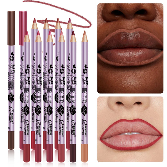 12 Color lipliner Set Contour Pen Tone Waterproof Mist Matte Lipstick Cosmetics