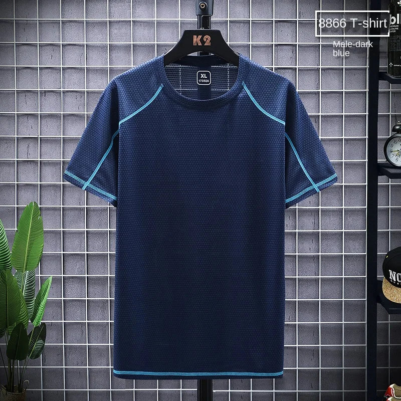 NASA GISS 2024 New Second Open Group Purchase Stall Spot Ice Silk T-shirt Men's Short sleeved Loose Quick Drying Top Silk Smooth